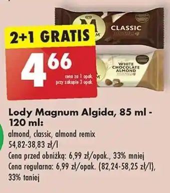 Biedronka Lody Magnum Algida, 85 ml - 120 ml oferta