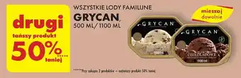 Biedronka WSZYSTKIE LODY FAMILIJNE GRYCAN, 500 ML / 1100 ML oferta