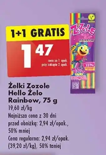 Biedronka Żelki Zozole Hello Żelo Rainbow, 75 g oferta