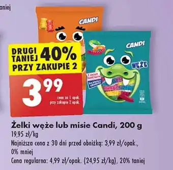 Biedronka Żelki węże lub misie Candi, 200 g oferta