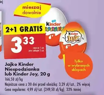 Biedronka Jajko Kinder Niespodzianka lub Kinder Joy, 20 g oferta