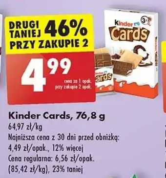 Biedronka Kinder Cards, 76,8 g oferta