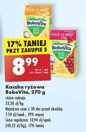 Biedronka Kaszka ryżowa BoboVita, 270 g oferta
