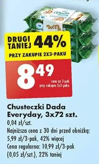 Biedronka Chusteczki Dada Everyday, 3 x 72 szt. oferta