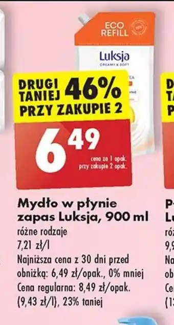 Biedronka Mydło w płynie zapas Luksja, 900 ml oferta