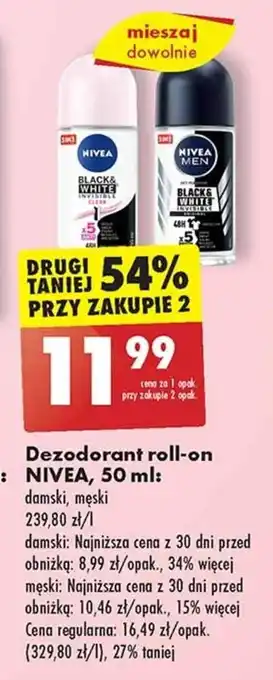 Biedronka Dezodorant roll-on NIVEA, 50 ml oferta