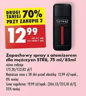 Biedronka Zapachowy spray z atomizerem dla mężczyzn STR8, 75 ml/85ml oferta
