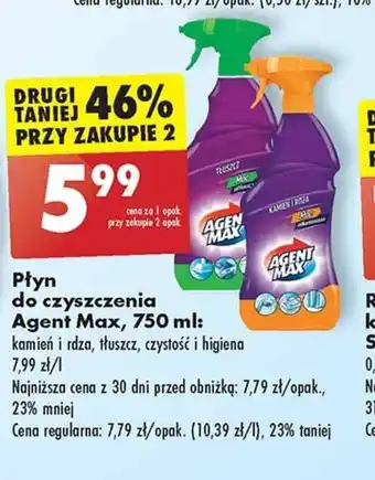 Biedronka Płyn do czyszczenia Agent Max, 750 ml oferta