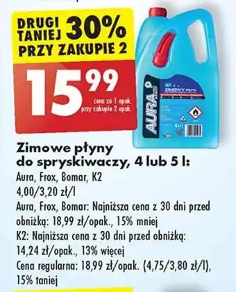 Zimowe płyny do spryskiwaczy, 4 lub 5 l