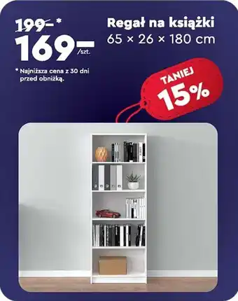 Biedronka Regał na książki 65 x 26 x 180 cm oferta