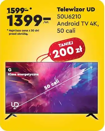 Biedronka Telewizor UD 50U6210 Android TV 4K, 50 cali oferta