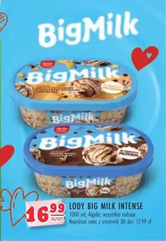 Stokrotka ALGIDA LODY BIG MILK INTENSE 1000ml oferta