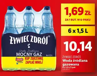 Lidl ŻYWIEC ZDRÓJ Woda źródlana gazowana 6x1,5l oferta
