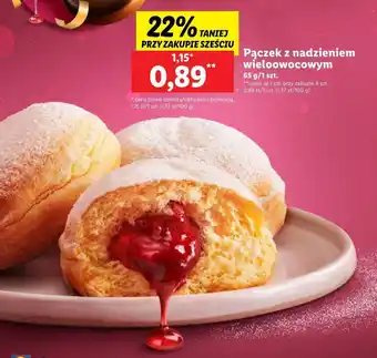 Lidl Pączek z nadzieniem wieloowocowym 65g oferta