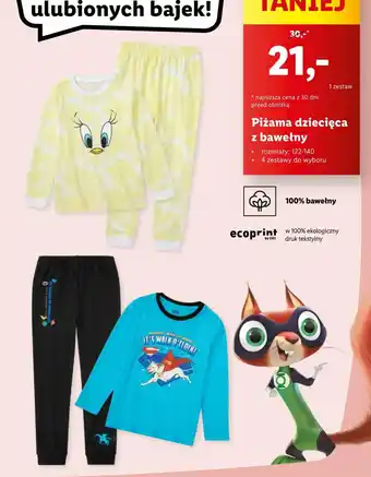 Lidl Piżama dziecięca z bawełny oferta