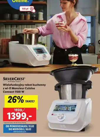 Lidl SILVERCREST Wielofunkcyjny robot kuchenny z wifi Monsieur Cuisine Connect 1100 W oferta