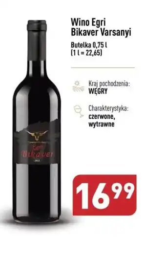 ALDI Wino Egri Bikaver Varsanyi 0,75l oferta