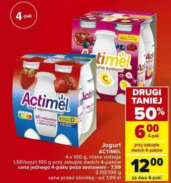 Carrefour Jogurt ACTIMEL 4x100g oferta