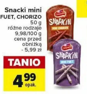 Carrefour Snacki mini FUET CHORIZO 50g oferta