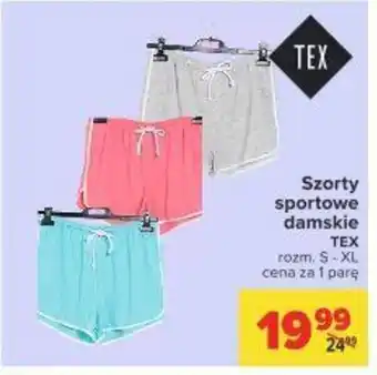 Carrefour Szorty sportowe damskie TEX oferta