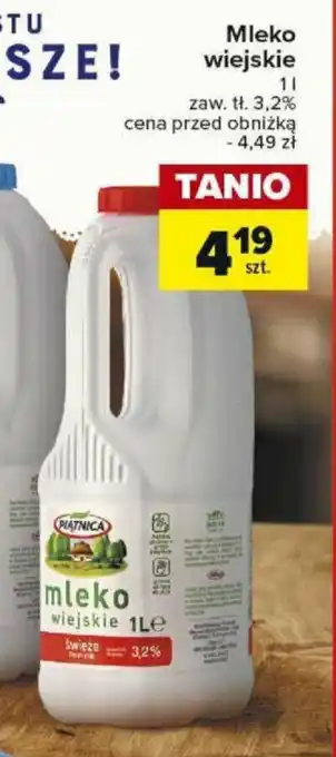 Carrefour Mleko wiejskie 1l oferta