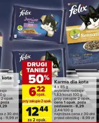 Carrefour Karma dla kota 4 x 85 g oferta