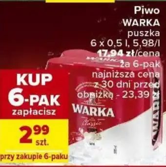 Carrefour Piwo WARKA 0,5l oferta