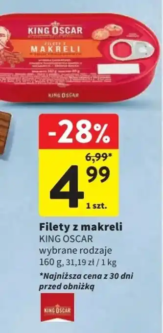 Intermarche Filety z makreli KING OSCAR 160 g oferta