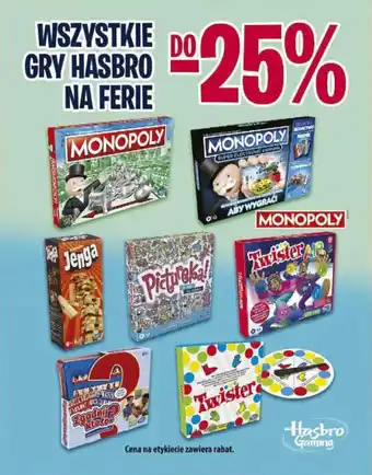 Carrefour WSZYSTKIE GRY HASBRO NA FERIE oferta