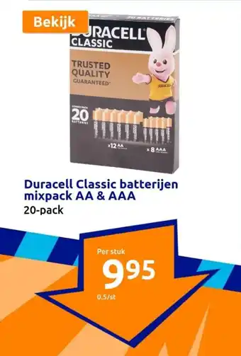 Action Duracell Classic batterijen mixpack AA & AAA 20-pack oferta