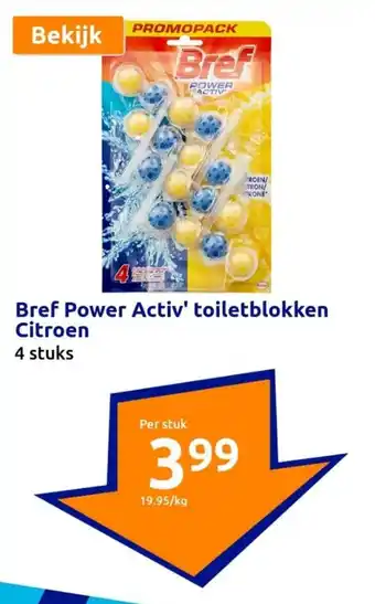 Action Bref Power Activ' toiletblokken Citroen 4 szt. oferta