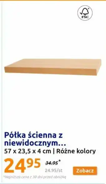 Action Półka ścienna z niewidocznym oferta