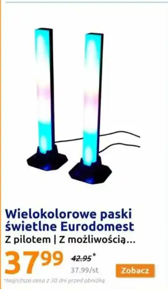 Wielokolorowe paski świetlne Eurodomest Z pilotem