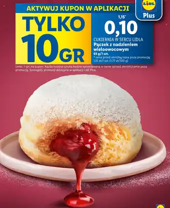 Lidl CUKIERNIA W SERCU LIDLA Pączek z nadzieniem wieloowocowym 65 g oferta
