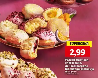 Lidl Pączek american cheesecake, deli mascarpone lub mango-marakuja 85-90 g oferta