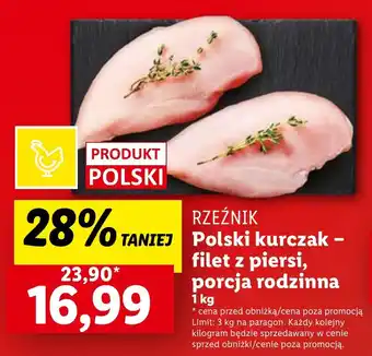 Lidl RZEŹNIK Polski kurczak - filet z piersi, porcja rodzinna 1 kg oferta