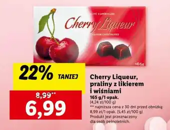 Cherry Liqueur, praliny z likierem i wiśniami 165 g