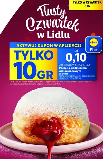 Lidl Pączek z nadzieniem wieloowocowym oferta