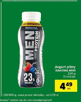 Carrefour Express Shake owoce leśne BAKOMA MEN SHAKE PROTEIN oferta