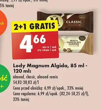 Biedronka Lód white almond Algida magnum oferta