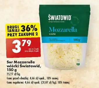 Biedronka Ser mozzarella wiórki Światowid oferta