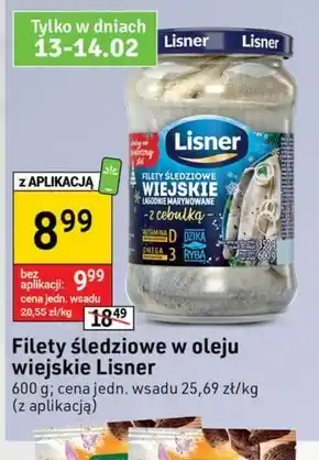 Stokrotka Optima Lisner Filety śledziowe z ogórkiem i czosnkiem 600 g oferta