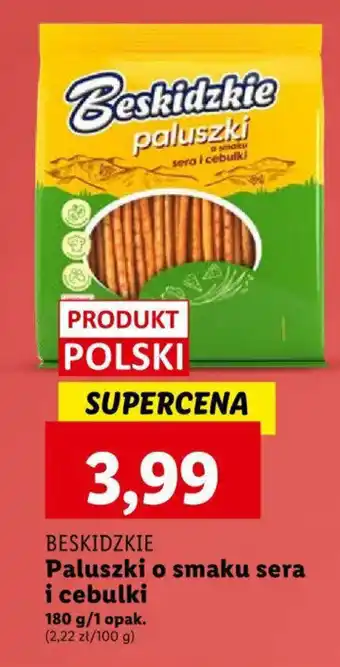 BESKIDZKIE Paluszki o smaku sera i cebulki 180 g
