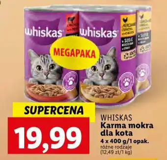 Lidl WHISKAS Karma mokra dla kota 4 x 400 g oferta