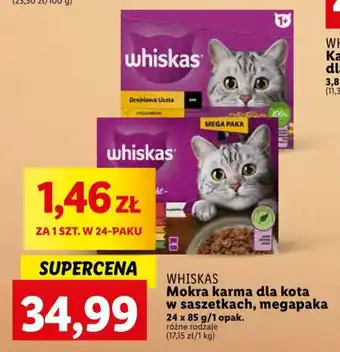 Lidl WHISKAS Mokra karma dla kota w saszetkach, megapaka 24 x 85 g oferta
