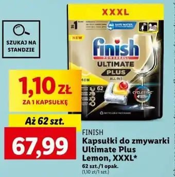 Lidl FINISH Kapsułki do zmywarki Ultimate Plus Lemon, XXXL 62 szt oferta