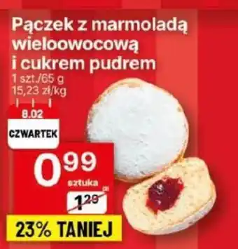 Delikatesy Centrum Pączek z marmoladą wieloowocową i cukrem pudrem 65g oferta