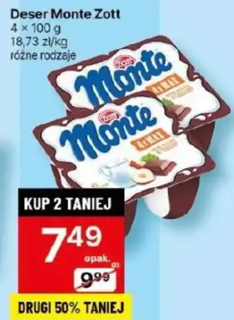 Delikatesy Centrum Deser Monte Zott 4 × 100 g oferta