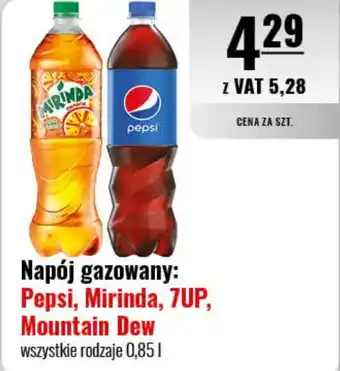 Eurocash Napój gazowany: Pepsi, Mirinda, 7UP, Mountain Dew 0,85 l oferta