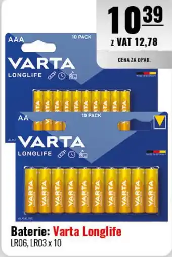 Eurocash Baterie: Varta Longlife 10 szt. oferta